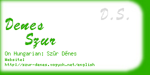 denes szur business card