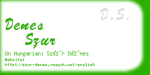 denes szur business card